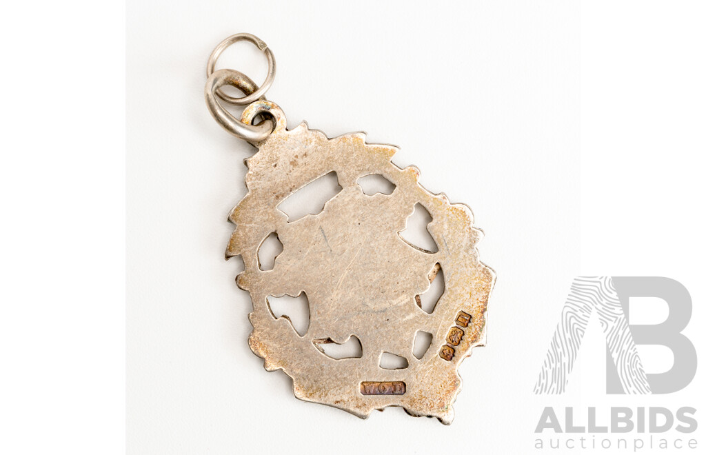 Antique Sterling Silver Medal Pendant, St Johns L.H.B.C. 1914 , 38mm, 7.21 Grams