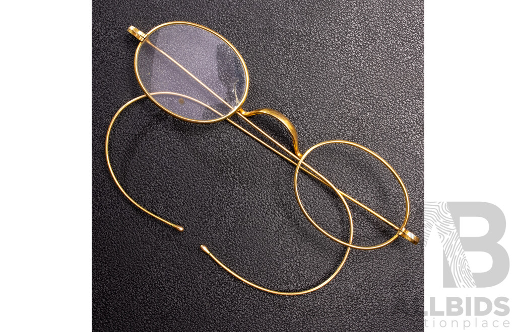 Antique 9ct Spectacle Frames, Missing One Lense, 10.33 Grams