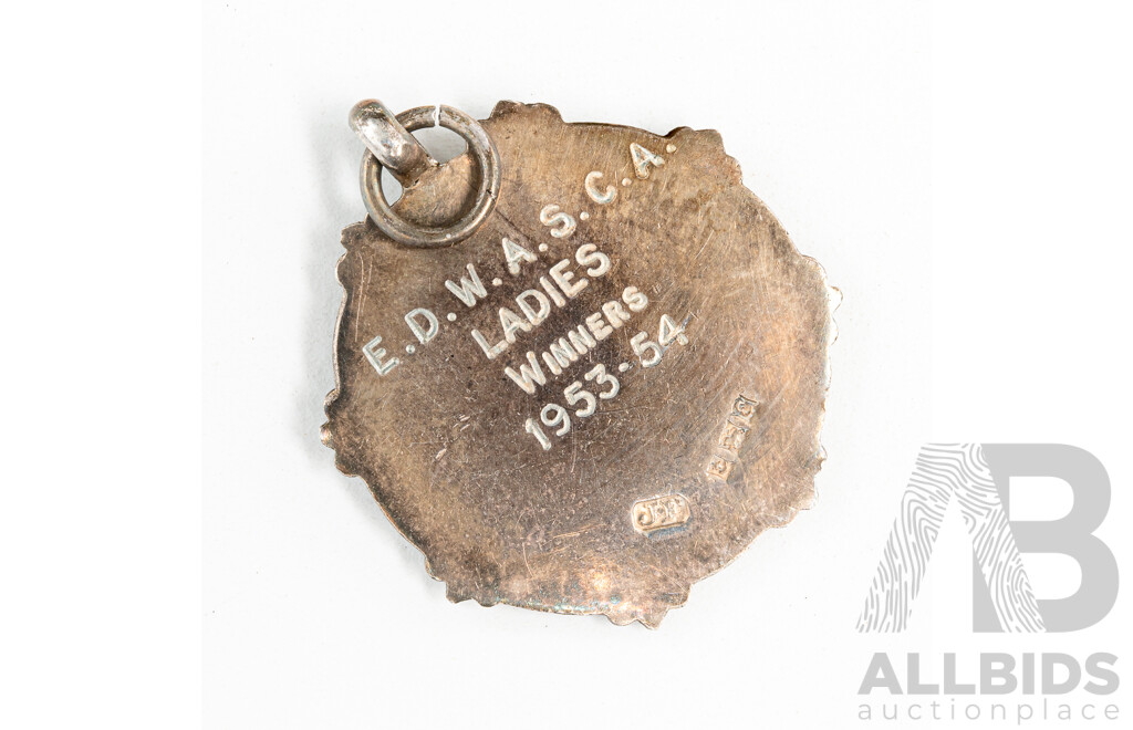 Vintage Sterling Silver Darts Medallion/pendant, Ladies Winners 1953-54, 4.64 Grams