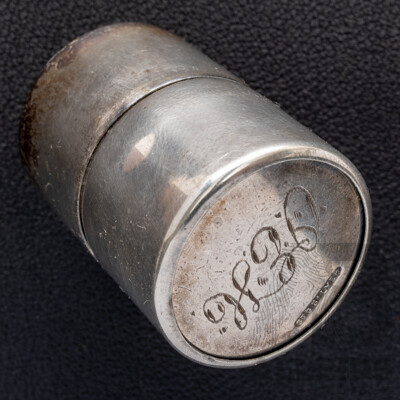 Antique Sterling Silver Australian Vesta Case with Original R.Bell & Co Melbourne Matches, Monogrammed OEH