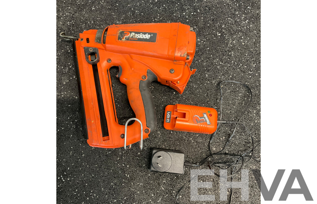 PASLODE Impulse Angled Finish Nailer (IM250A) and Battery Charger - Lot of 2