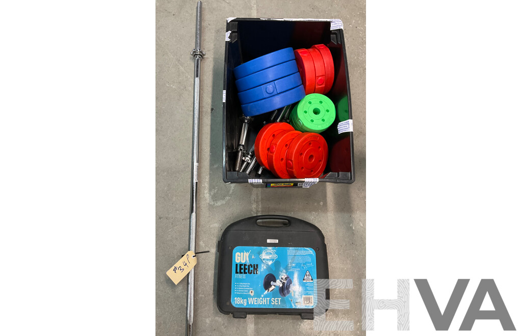 GUY LEECH Fitness 18 Kg Weight Set and CELSIUS Weight Set - Lot of 2