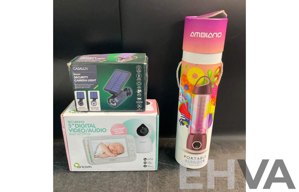 Ambiano Portable Blender, Casalux Decoy Security Camera & Oricom 5