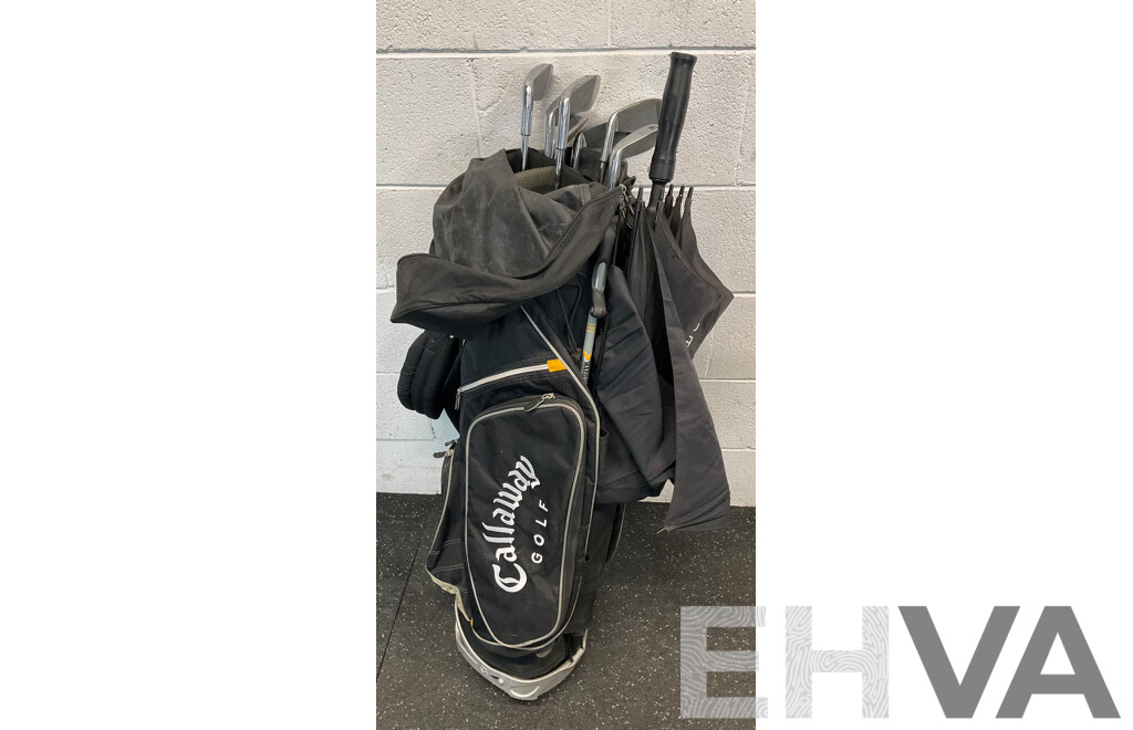 Callaway Golf Bag with 7 Dunlop Golf Clubs