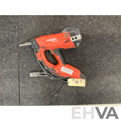 HILTI GX 3 Gas-actuated Fastening Tool & Milwaukee Angle Grinder (M18ONEFAG125XPDB) & Assorted Tools