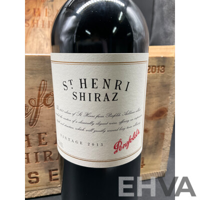 PENFOLDS St Henri SHIRAZ Vintage 2013 750ml -  6 Bottles in Timber Box