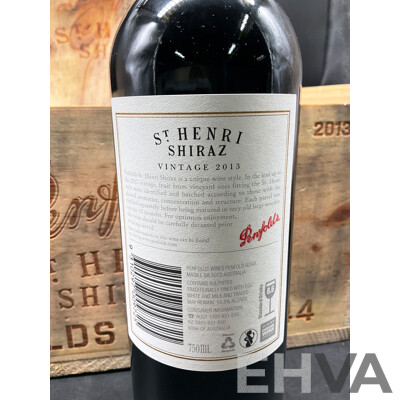 PENFOLDS St Henri SHIRAZ Vintage 2013 750ml -  6 Bottles in Timber Box