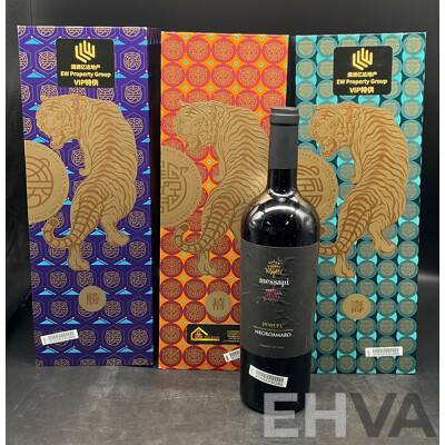 AUSWAN CREEK BIG TIGER Cabernet Sauvignon 1.5L X3, MESSAPI Puglia Negroamaro 750ml  - Lot of 4