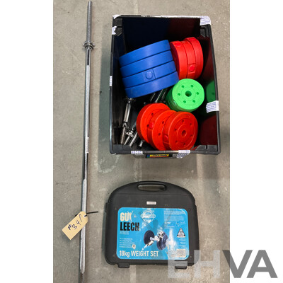 GUY LEECH Fitness 18 Kg Weight Set and CELSIUS Weight Set - Lot of 2