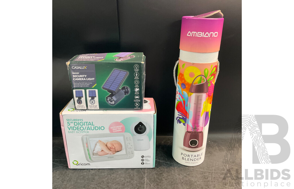 Ambiano Portable Blender, Casalux Decoy Security Camera & Oricom 5