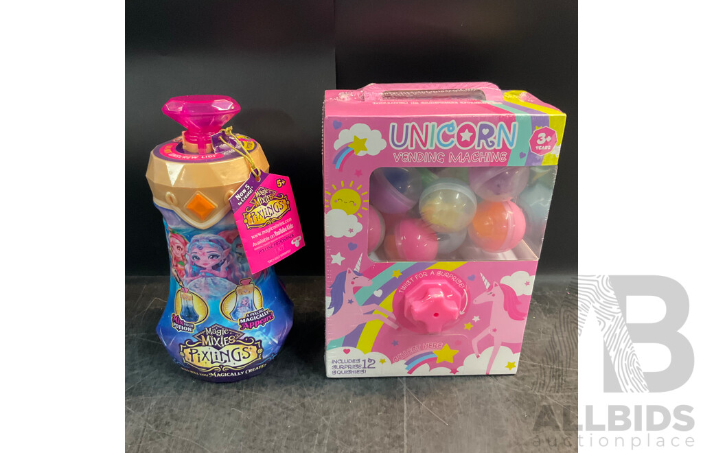 Unicorn Vending Machine & Magic Pixies Pixlings Childrens Toys