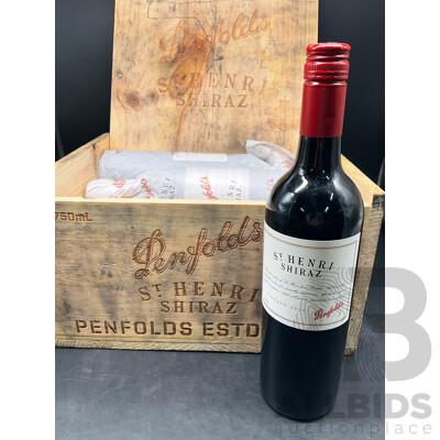 PENFOLDS St Henri SHIRAZ Vintage 2013 750ml -  6 Bottles in Timber Box