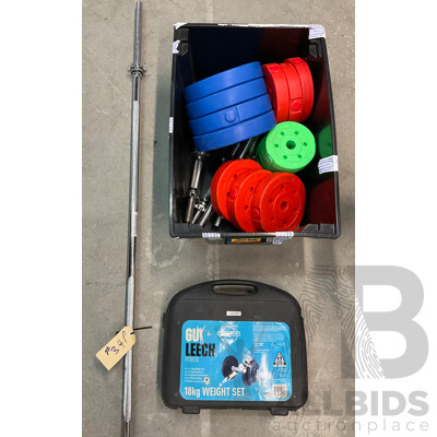 GUY LEECH Fitness 18 Kg Weight Set and CELSIUS Weight Set - Lot of 2