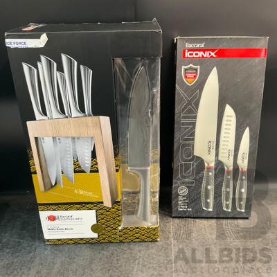 Baccarat Damashiro Mizu Knife Block 7 Piece & Iconix 3 Piece Starter Set