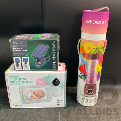 Ambiano Portable Blender, Casalux Decoy Security Camera & Oricom 5