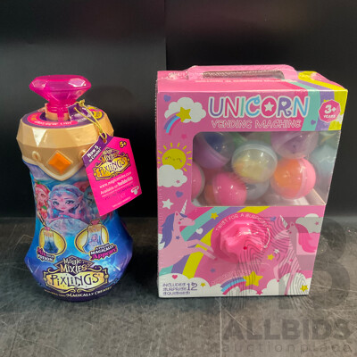 Unicorn Vending Machine & Magic Pixies Pixlings Childrens Toys