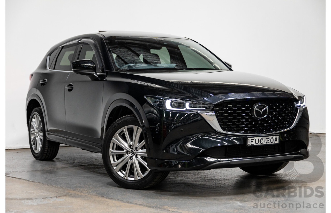 06/2022 Mazda CX-5 Akera (AWD) D35 KF Series MY22 4d Wagon Jet Black Twin Turbo Diesel 2.2L