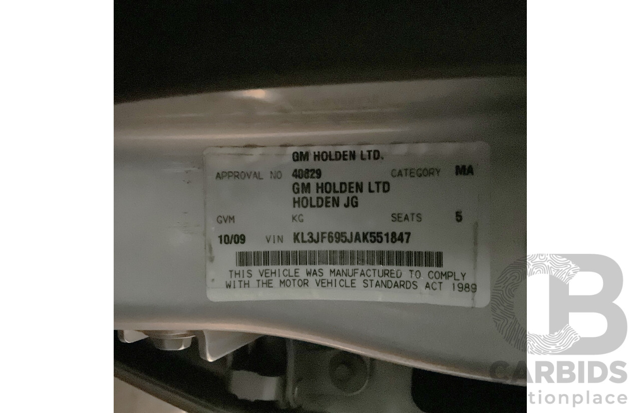 10/2009 Holden Cruze CD JG 4d Sedan Silver 1.8L