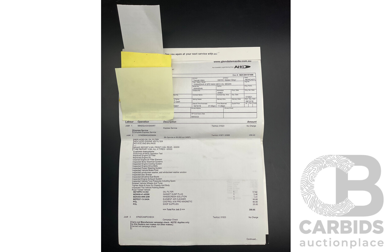 11/2015 Mazda Mazda3 NEO BM MY15 4d Sedan Grey 2.0L