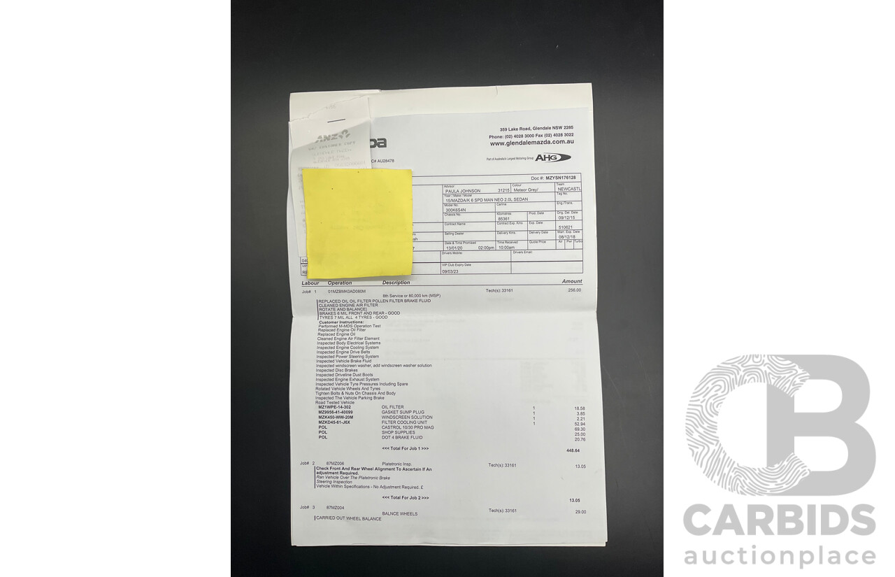 11/2015 Mazda Mazda3 NEO BM MY15 4d Sedan Grey 2.0L