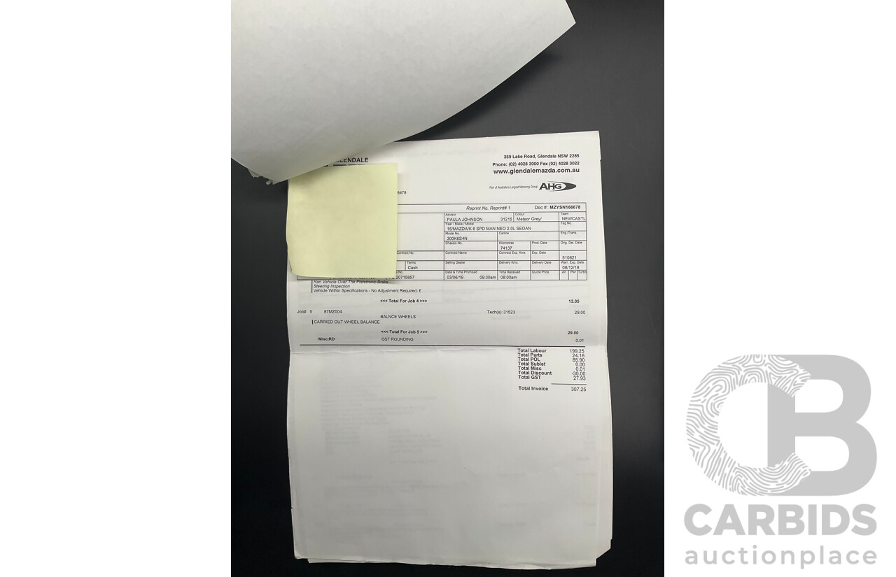 11/2015 Mazda Mazda3 NEO BM MY15 4d Sedan Grey 2.0L