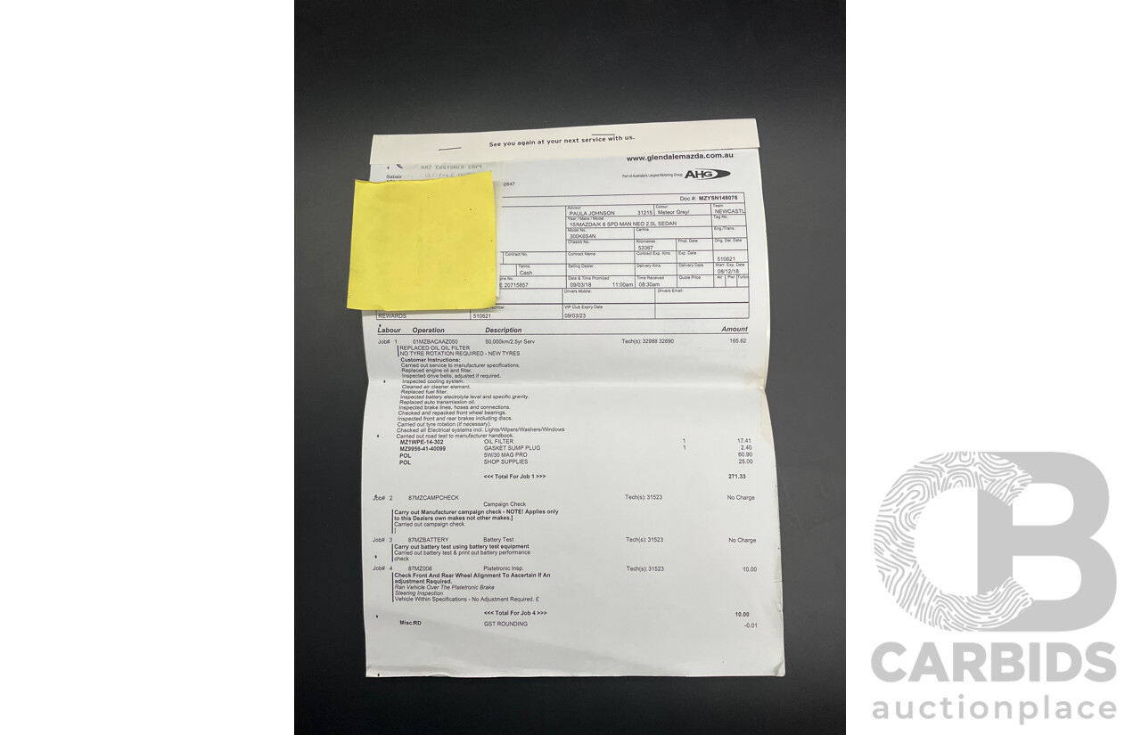 11/2015 Mazda Mazda3 NEO BM MY15 4d Sedan Grey 2.0L