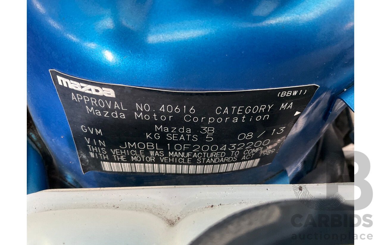 8/2013 Mazda Mazda3 NEO BL MY13 5d Hatchback Blue 2.0L