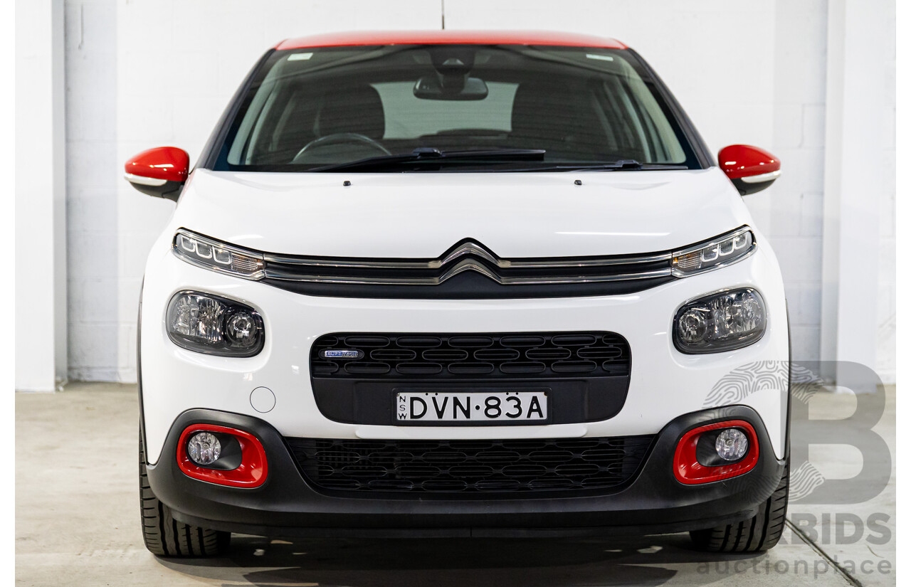 01/2018 Citroen C3 SHINE 1.2 PURE TECH 110 FWD B618 4D Wagon White 1.2L
