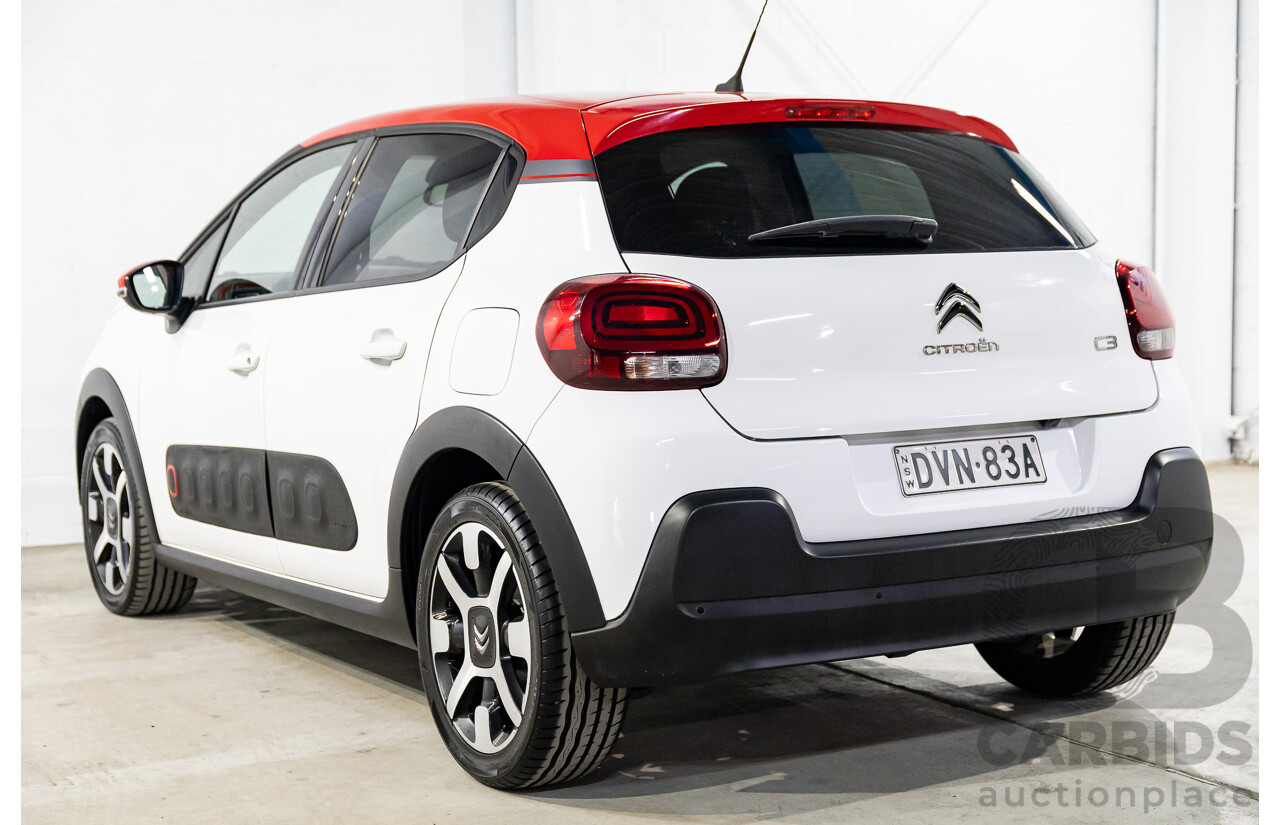 01/2018 Citroen C3 SHINE 1.2 PURE TECH 110 FWD B618 4D Wagon White 1.2L