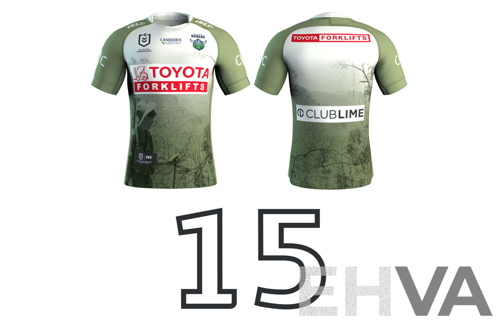 15. Zac Hosking - Match Worn and Signed Canberra Raiders 2025 ANZAC Jersey - Round 8 V Dolphins - Proceeds Towards ANZAC Foundation