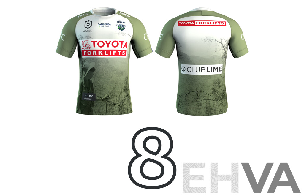 8. Corey Horsburgh - Match Worn and Signed Canberra Raiders 2025 ANZAC Jersey - Round 8 V Dolphins - Proceeds Towards ANZAC Foundation