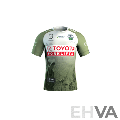 1. Kaeo Weekes - Match Worn and Signed Canberra Raiders 2025 ANZAC Jersey - Round 8 V Dolphins - Proceeds Towards ANZAC Foundation