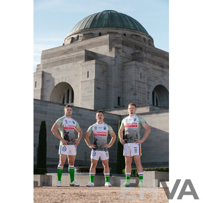 1. Kaeo Weekes - Match Worn and Signed Canberra Raiders 2025 ANZAC Jersey - Round 8 V Dolphins - Proceeds Towards ANZAC Foundation