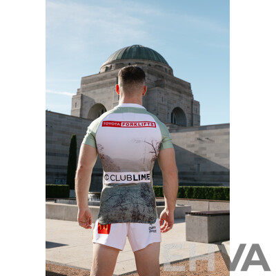 1. Kaeo Weekes - Match Worn and Signed Canberra Raiders 2025 ANZAC Jersey - Round 8 V Dolphins - Proceeds Towards ANZAC Foundation
