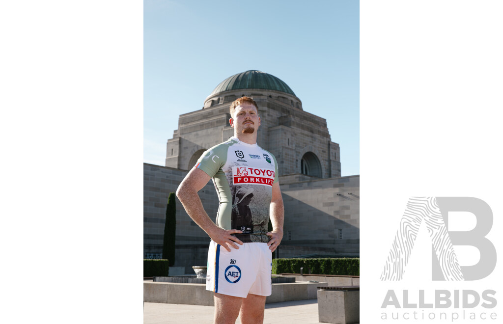 12. Matty Nicholson - Match Worn and Signed Canberra Raiders 2025 ANZAC Jersey - Round 8 V Dolphins - Proceeds Towards ANZAC Foundation
