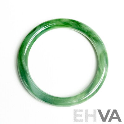 Vintage Carved Jade Bangle, 58mm Internal Diameter