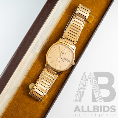 Longines Vintage 18KGP 127 6727 Swiss Quartz Watch C.1980s, in Original Box