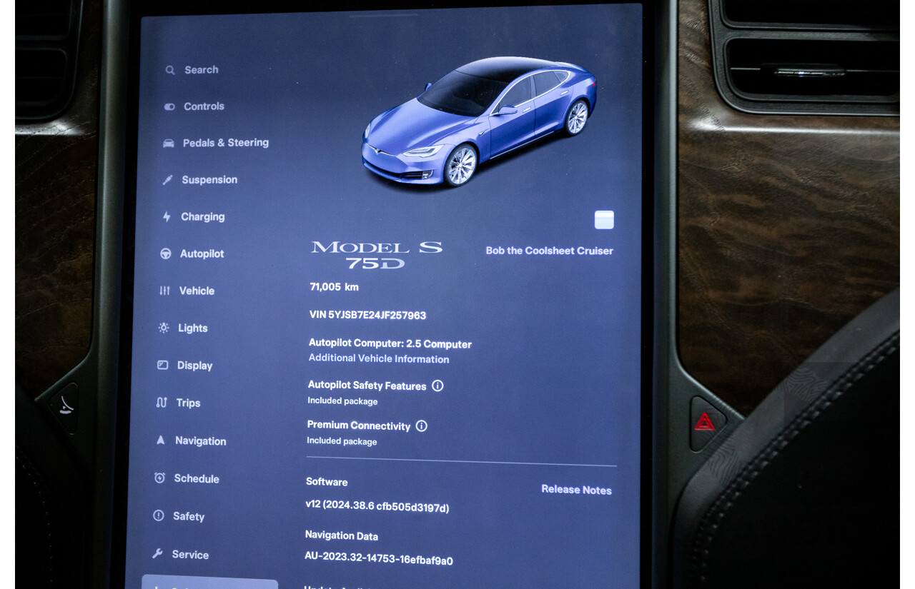 5/2018 Tesla Model S 75D Dual Motor (AWD) 4d Hatchback Deep Blue Metallic Dedicated Electric EV 245kw