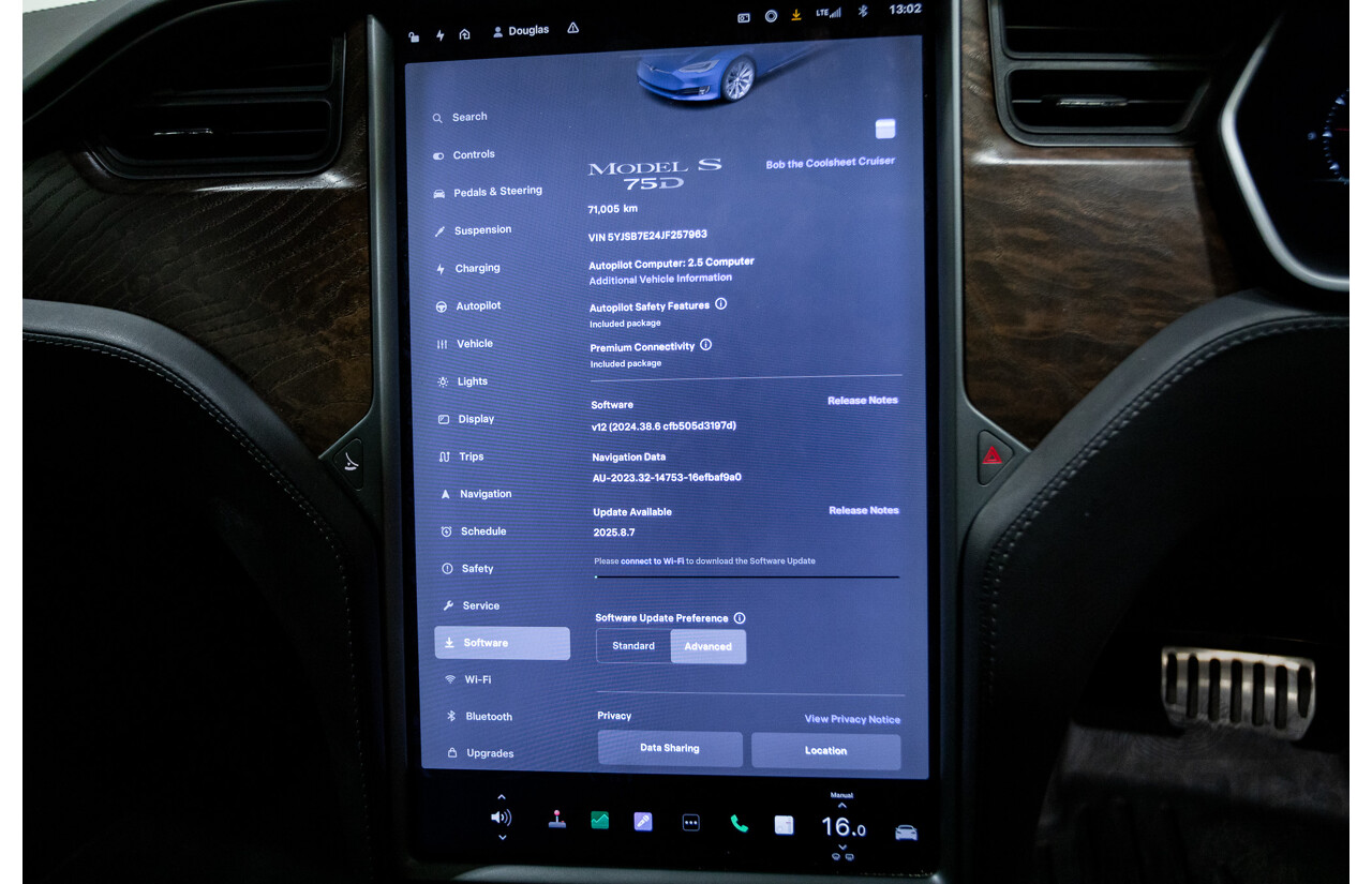 5/2018 Tesla Model S 75D Dual Motor (AWD) 4d Hatchback Deep Blue Metallic Dedicated Electric EV 245kw