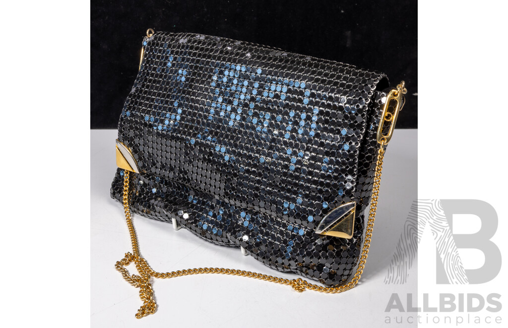 Retro Australian Glomesh Black Evening Bag by Glomesh International in Original Box