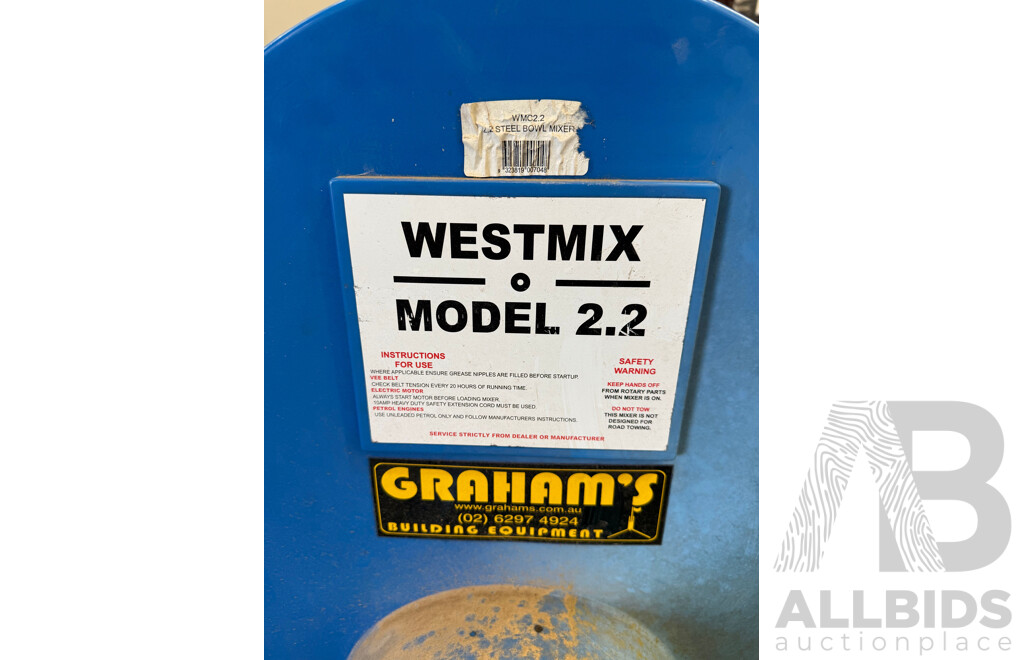 Westmix 65ltr Electric Cement Mixer