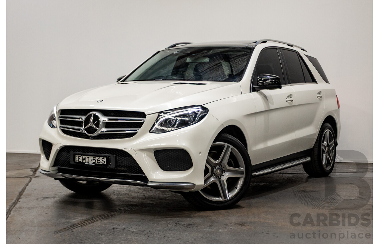 1/2016 Mercedes Benz GLE350d AMG Line (AWD) W166 4d Wagon Diamond White Metallic Turbo Diesel V6 3.0L