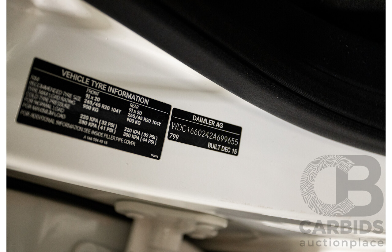 1/2016 Mercedes Benz GLE350d AMG Line (AWD) W166 4d Wagon Diamond White Metallic Turbo Diesel V6 3.0L