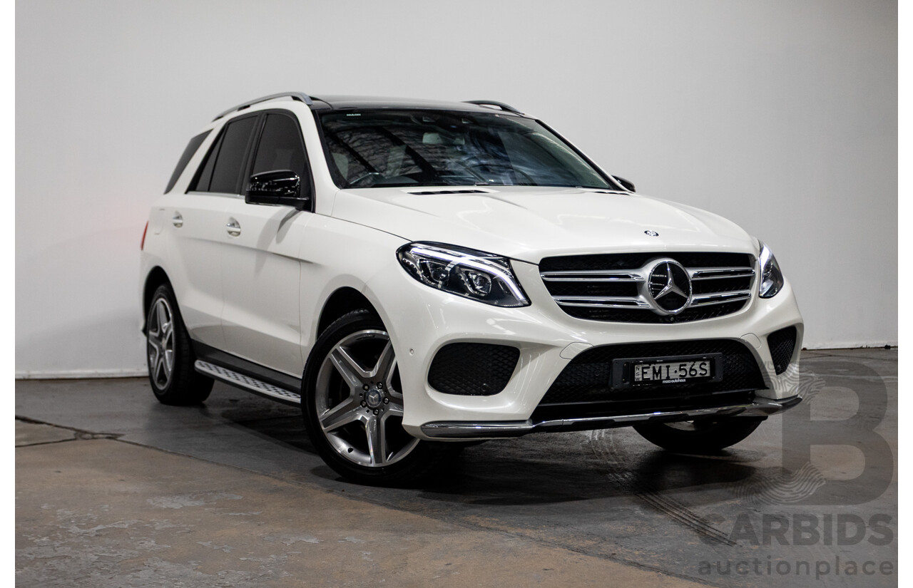1/2016 Mercedes Benz GLE350d AMG Line (AWD) W166 4d Wagon Diamond White Metallic Turbo Diesel V6 3.0L