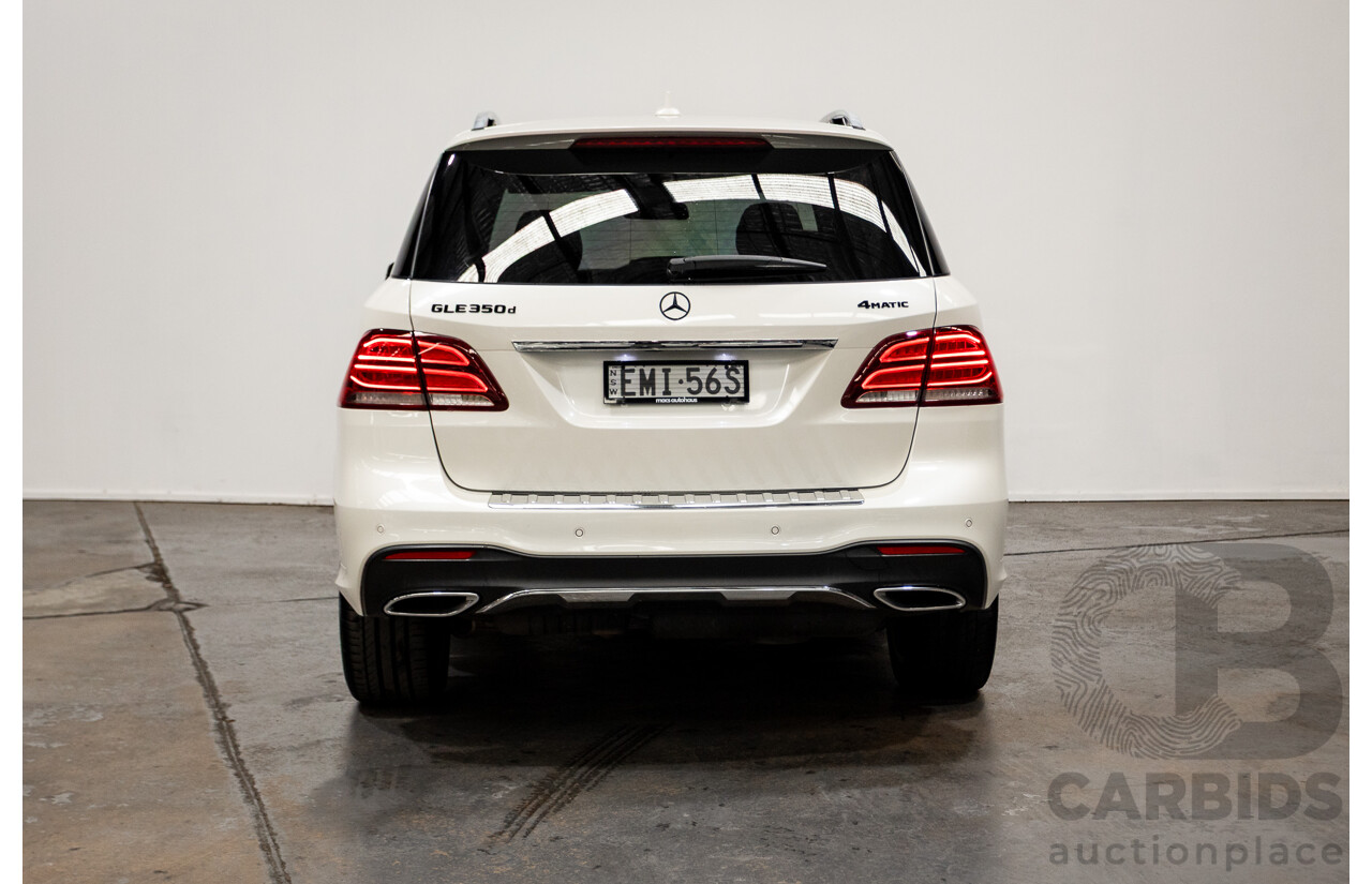 1/2016 Mercedes Benz GLE350d AMG Line (AWD) W166 4d Wagon Diamond White Metallic Turbo Diesel V6 3.0L