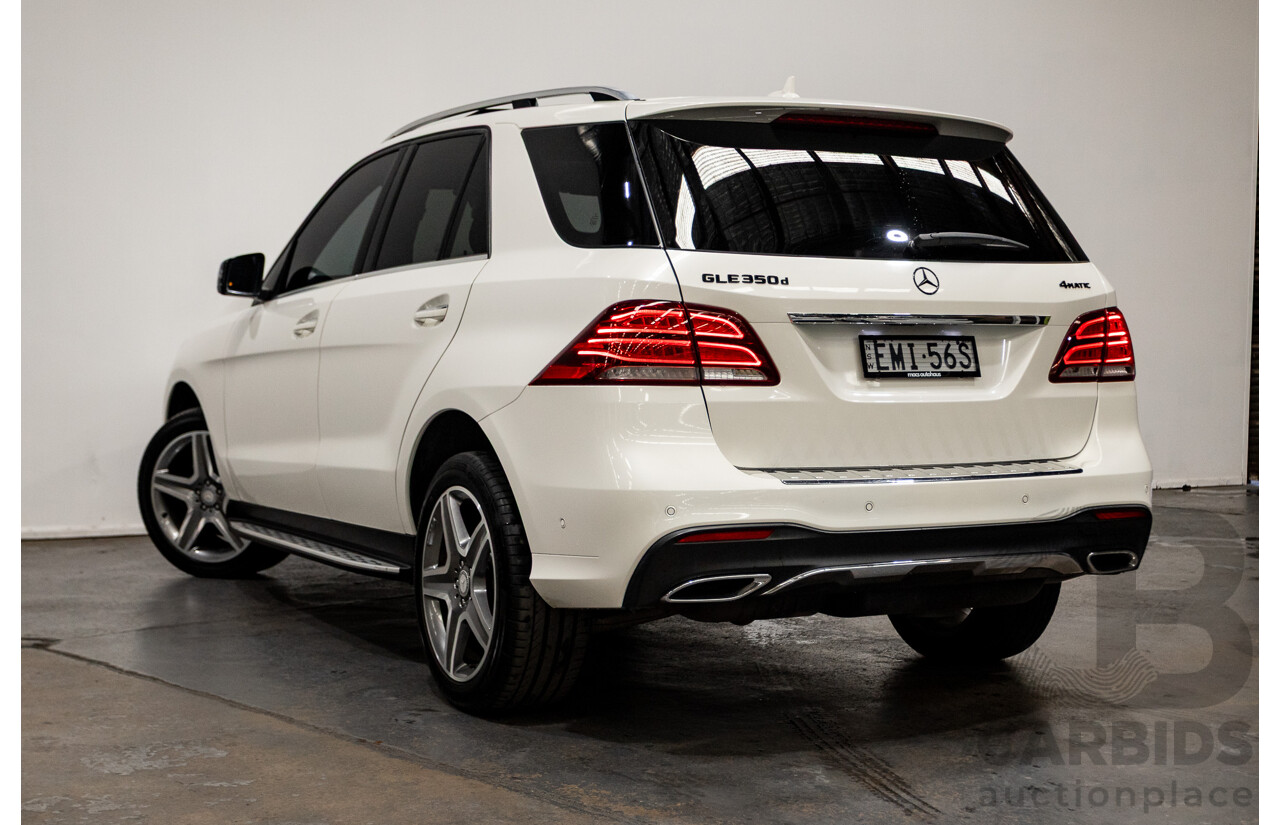 1/2016 Mercedes Benz GLE350d AMG Line (AWD) W166 4d Wagon Diamond White Metallic Turbo Diesel V6 3.0L