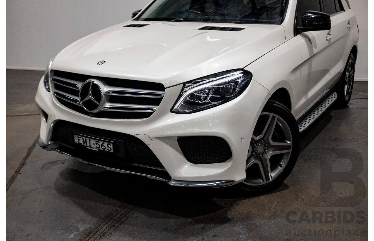 1/2016 Mercedes Benz GLE350d AMG Line (AWD) W166 4d Wagon Diamond White Metallic Turbo Diesel V6 3.0L