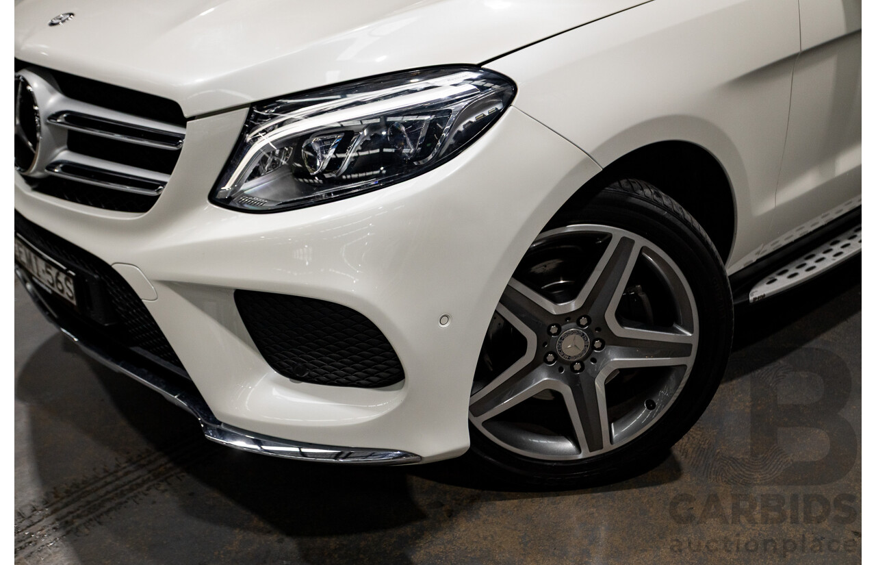 1/2016 Mercedes Benz GLE350d AMG Line (AWD) W166 4d Wagon Diamond White Metallic Turbo Diesel V6 3.0L