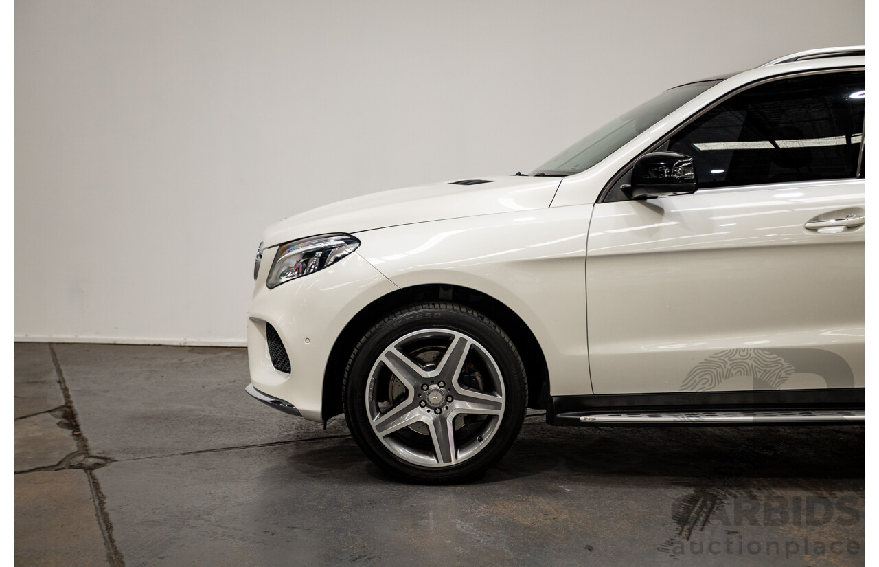 1/2016 Mercedes Benz GLE350d AMG Line (AWD) W166 4d Wagon Diamond White Metallic Turbo Diesel V6 3.0L