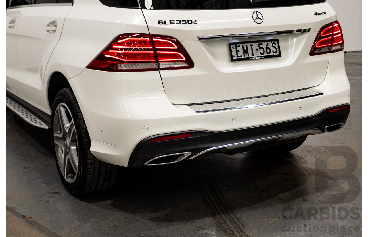 1/2016 Mercedes Benz GLE350d AMG Line (AWD) W166 4d Wagon Diamond White Metallic Turbo Diesel V6 3.0L